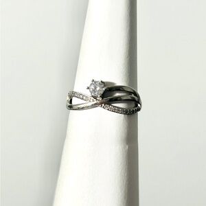 S925 Sterling Silver Infinity Cubic Zirconia Ring